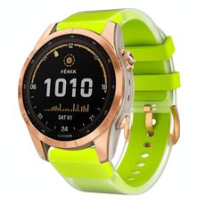 Per cinturino in silicone bicolore Garmin Fenix ​​7S Glacier Clear (verde lime)