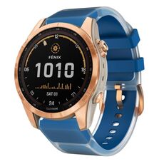 Per cinturino in silicone bicolore Garmin Fenix ​​7S Glacier Clear (blu roccia)