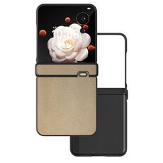 Per Honor Magic V Flip Custodia per telefono a copertura totale in pelle PU con tre parti in pelle PU (Oro)