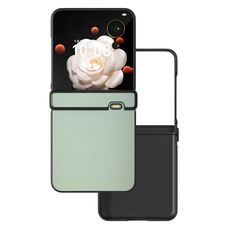 Custodia per telefono a copertura totale in tre parti in pelle PU con cornice nera per Honor Magic V Flip (verde chiaro)