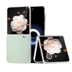 Per Honor Magic V Flip ABEEL Custodia per telefono con copertura totale in pelle PU con cornice traslucida smerigliata (verde chiaro)