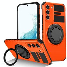Per Samsung Galaxy S22+ 5G Custodia per telefono con supporto magnetico rotante (arancione)