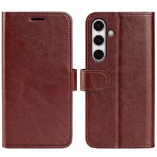 Per Samsung Galaxy S24 FE 5G R64 Texture Custodia in pelle con flip orizzontale (marrone)