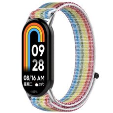 Per Xiaomi Smart Band 9/9 NFC Loop Nylon Hook and Loop Fastener Watch Band (arcobaleno)
