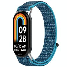 Per Xiaomi Smart Band 9/9 NFC Loop Nylon Hook and Loop Fastener Watch Band (blu mare)