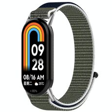 Per cinturino per orologio Xiaomi Smart Band 9/9 NFC Loop in nylon con chiusura a strappo (grigio blu)