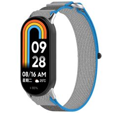 Per cinturino per orologio Xiaomi Smart Band 9 NFC Loop in nylon con chiusura a strappo (blu + grigio)