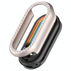 Per Xiaomi Smart Band 9 Diamond Half Coverage Hollow PC Watch Custodia protettiva (Starlight)
