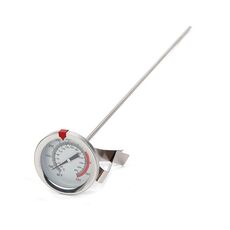 Termometro in acciaio inossidabile a stelo lungo da 20 cm con clip per pentola per friggere, cucinare, tacchino, alimenti, latte