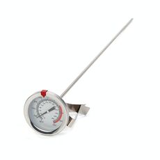 Termometro in acciaio inossidabile con stelo lungo 40 cm con clip per pentola per friggere, cucinare, tacchino, cibo, latte
