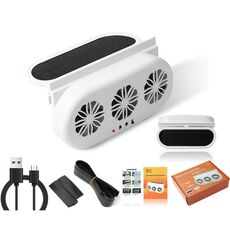 Ventilatore di scarico per finestrino dell'auto USB plug-in Ventilatore di ventilazione di raffreddamento per circolazione d'aria per auto, colore: bianco solare