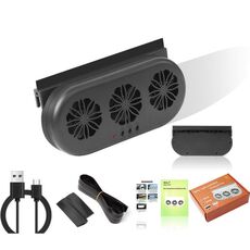 Ventilatore di scarico per finestrino dell'auto USB plug-in Ventilatore di ventilazione di raffreddamento per circolazione d'aria per auto, colore: nero