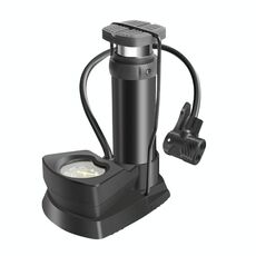 Pompa di gonfiaggio a pedale per auto/moto/bicicletta Tipo puntatore Gonfiatore a pedale con rilevamento della pressione dei pneumatici(Nero)