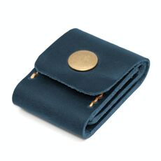 Custodia in pelle per scheda SIM del telefono cellulare, custodia per scheda di memoria, custodia per plettro per chitarra (blu navy)