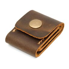 Custodia in pelle per scheda SIM per telefono cellulare Custodia per scheda di memoria Custodia per plettro per chitarra (marrone)