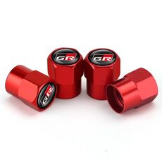 4 pezzi/set per la modifica della valvola della gomma per auto in metallo GR, colore: rosso