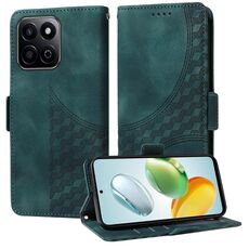 Custodia per telefono in pelle stellata con rombo goffrato per Honor Play 60 Plus (verde)