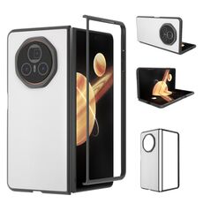 Custodia per telefono con copertura completa in pelle PU per Honor Magic V3 (bianca)