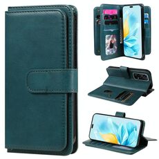 Per Honor 200 Lite Portafoglio multifunzionale globale 10 slot per carte Custodia in pelle per telefono (verde scuro)
