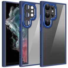Per Samsung Galaxy S22 Ultra 5G Custodia per telefono con pellicola protettiva colorata per obiettivo (blu reale)