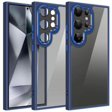 Per Samsung Galaxy S24 Ultra 5G Custodia per telefono con pellicola protettiva colorata per obiettivo (blu reale)