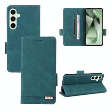 Per Samsung Galaxy S24 FE 5G Custodia in pelle con chiusura magnetica (verde)
