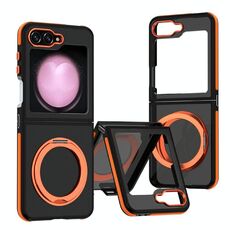 Per Samsung Galaxy Z Flip6 Custodia per telefono con supporto rotante Skin Feel 360 (arancione)