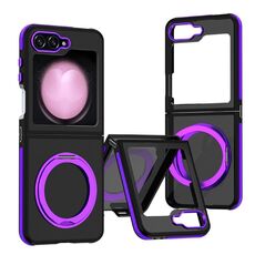 Per Samsung Galaxy Z Flip6 Custodia per telefono con supporto rotante Skin Feel 360 (viola)