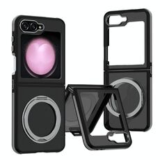 Custodia per telefono con supporto rotante per Samsung Galaxy Z Flip6 Skin Feel a 360° (grigio)