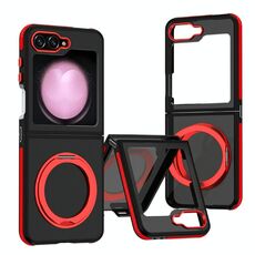 Per Samsung Galaxy Z Flip6 Custodia per telefono con supporto rotante Skin Feel 360 (rosso)