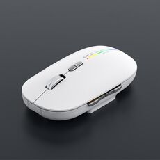 Mouse da gioco wireless silenzioso a 7 pulsanti Bluetooth Dual Mode iMICE G901 (bianco)