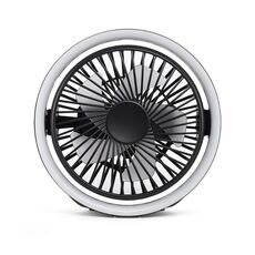N601 Ventilatore da tavolo girevole a 180 gradi di tipo C con luce ambientale a LED (nero)