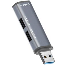 ADS-302A 3 in 1 USB a USB 3.0 / 2.0 Hub Expansion Station Adattatore USB (grigio)