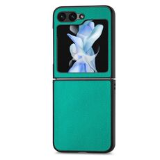 Per Samsung Galaxy Z Flip6 5G Custodia pieghevole in pelle con trama litchi (verde)