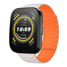Per Amazfit Watch Bip 5 22mm Cinturino per orologio magnetico in silicone a forma di I (Starlight+arancione)