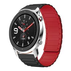 Per Amazfit Watch GTR 4 22mm Cinturino per orologio magnetico in silicone a forma di I (nero+rosso)