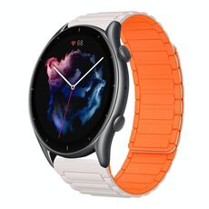 Per Amazfit Watch GTR 3 22mm Cinturino per orologio magnetico in silicone a forma di I (Starlight+arancione)
