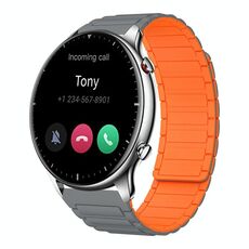 Per Amazfit Watch GTR 2 22mm Cinturino in silicone magnetico a forma di I (grigio+arancione)