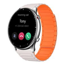 Per Amazfit Watch GTR 2 22mm Cinturino magnetico in silicone a forma di I (Starlight+arancione)