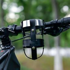 Portaborraccia per bicicletta da esterno anti-vibrazione Portabicchieri da ciclismo (rete nera + supporto bianco)