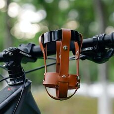 Portaborraccia per bicicletta da esterno anti-vibrazione Portabicchieri da ciclismo (rete marrone + supporto nero)