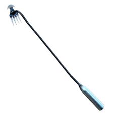 Strumento per la rimozione delle erbacce a doppio scopo a quattro denti, rastrello per giardinaggio, sradicamento delle erbacce, lunghezza: 50 cm, manico in ferro
