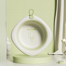 Lavandino pieghevole per bambini, per neonati, portatile, in plastica spessa (verde)