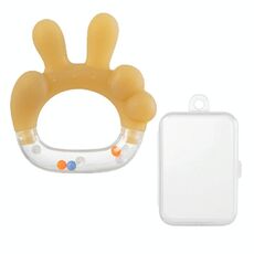 Sonaglio per neonati, ciuccio lenitivo, bastone per la dentizione, giocattolo in silicone anti-mangiare per neonati, stile: gesto del sì + scatola
