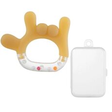Sonaglio per neonati, ciuccio lenitivo, bastone per la dentizione, giocattolo in silicone anti-mangiare per neonati, stile: gesto della roccia + scatola