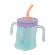 Tazza per bere per bambini Tazza per bere con cannuccia per bambini (blu)