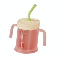Tazza per bere per bambini Tazza per bere con cannuccia per bambini (rossa)