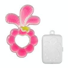 Dentizione per bambini in silicone alimentare a forma di uva, bastoncini per la dentizione dei bambini, stuzzichini in silicone alla frutta, colore: con scatola rosa