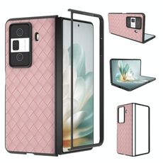 Custodia per telefono in PU con trama intrecciata con cornice nera per Honor Magic Vs3 (rosa)