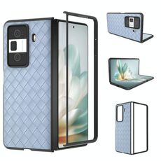 Custodia per telefono in PU con trama intrecciata con cornice nera per Honor Magic Vs3 (azzurro chiaro)